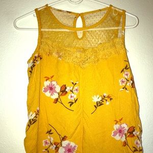 Yellow floral tank